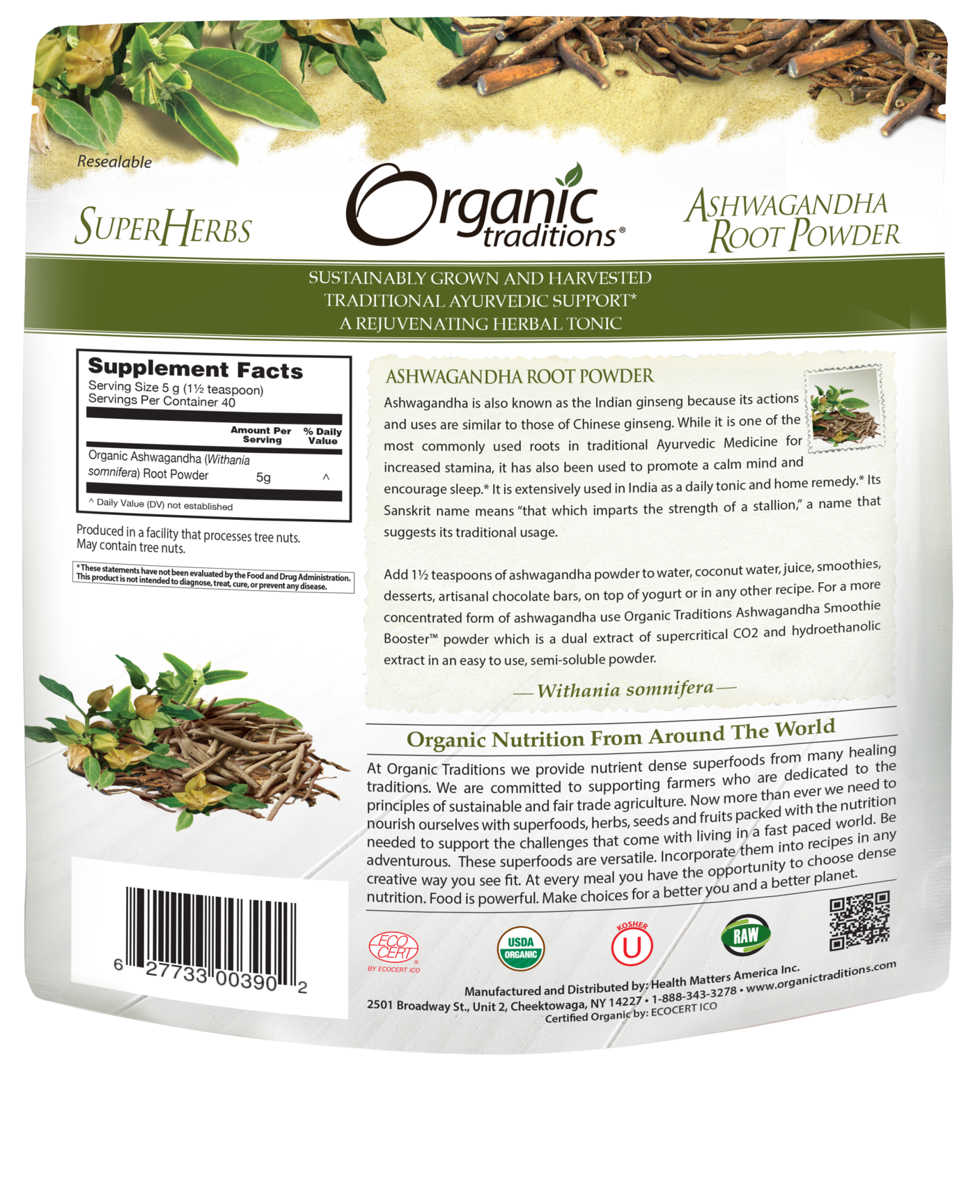 Organic Traditions Ashwagandha-40Serv.-200G