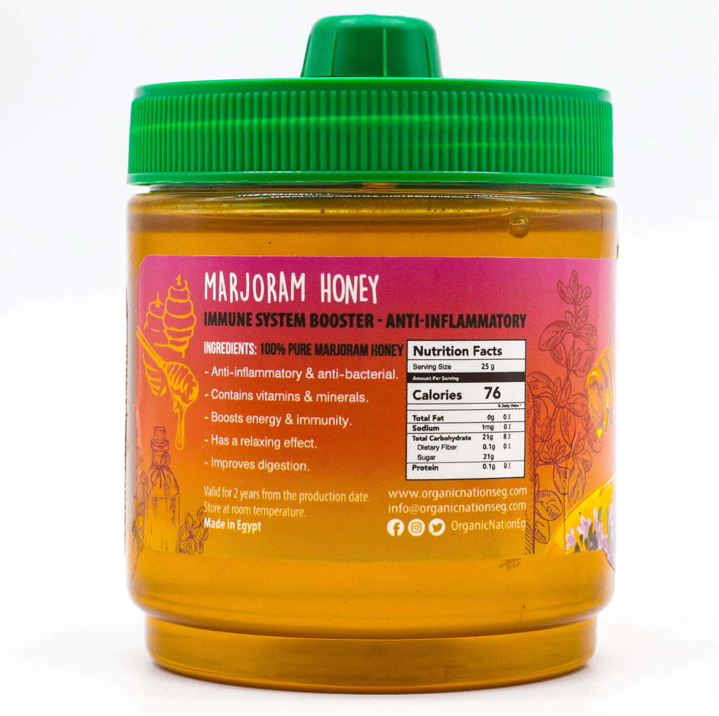 Organic Nation Marjoram Honey-400G