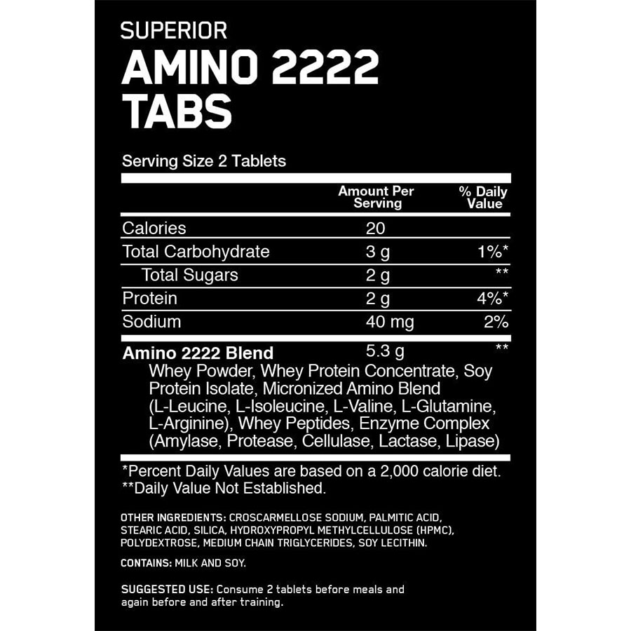 Optimum Nutrition Amino 2222-320Tabs. facts