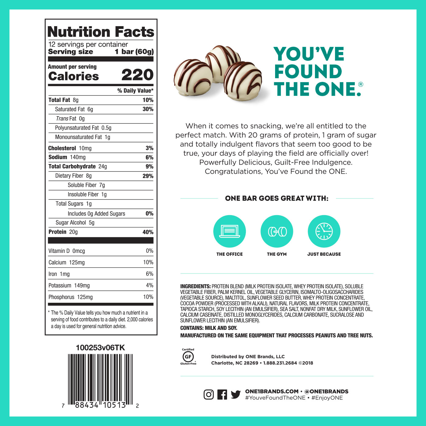 One Protein Bar-60G-White Chocolate Truffle