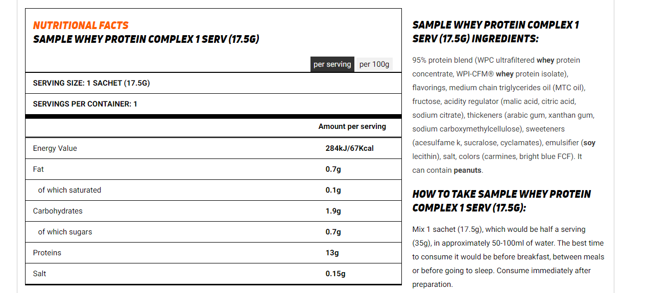 Olimp Sport Nutrition Whey Protein Complex-1Serv.-17.5G-Strawberry
