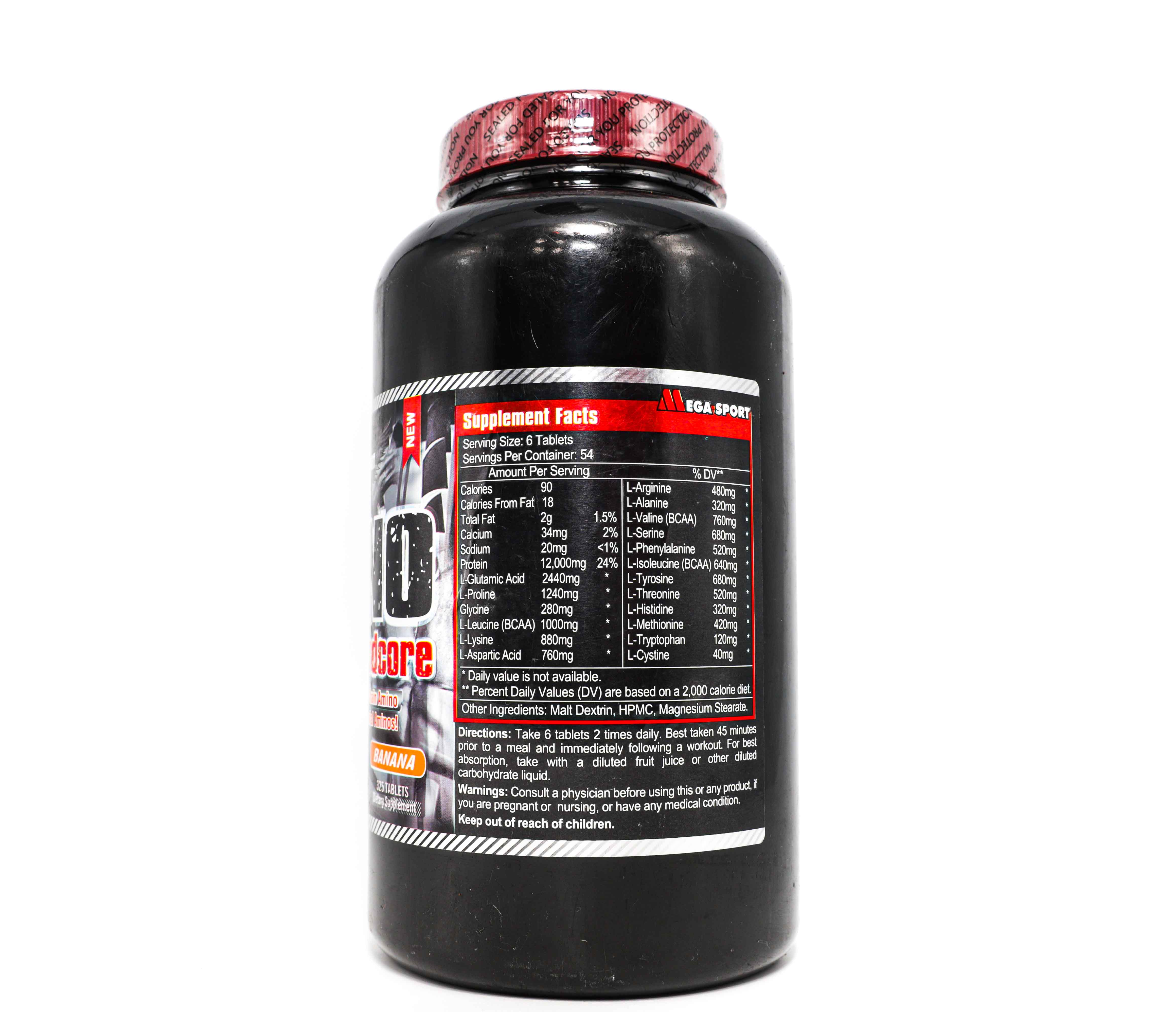 Mega Sport Amino Hardcore-54Serv.-325Tabs.-Banana