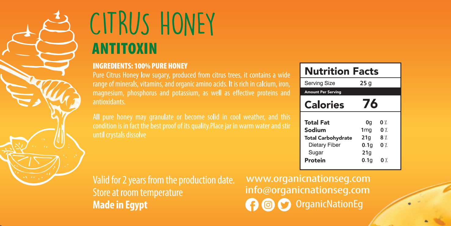 Organic Nation Citrus Honey-400G