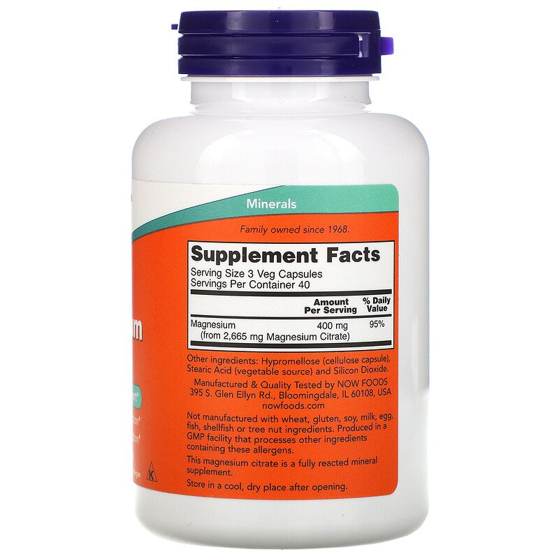 Now Foods Magnesium Citrate-40Serv-120Caps.