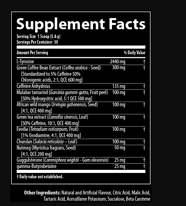 Nutrabolics Thermal-Xtc-30Serv.-174G-Peach Mango facts