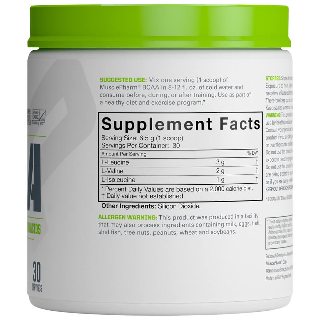 Muscle Pharm Bcaa-30Serv.-258G-Fruit Punch facts