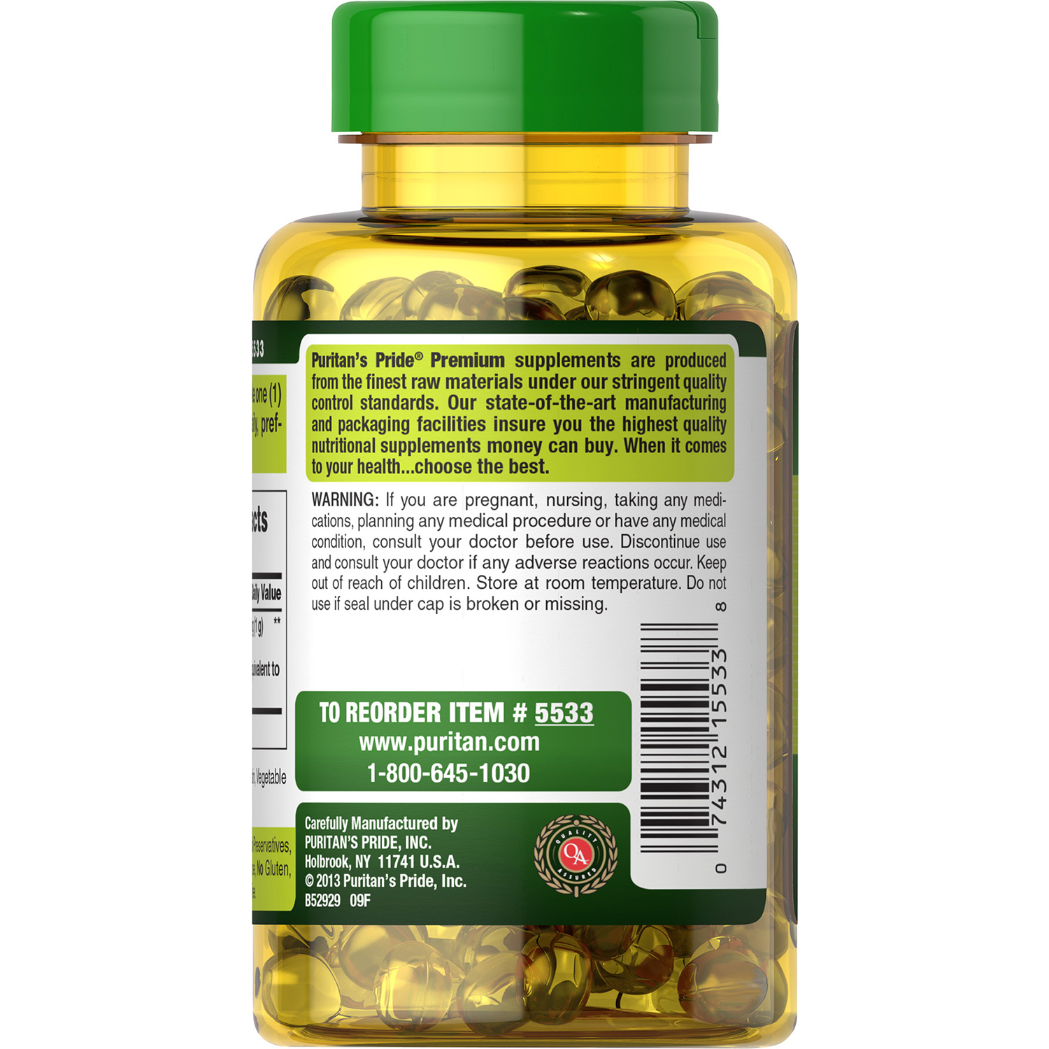 Puritan's Pride Odorless Garlic Extract 1000MG-100Serv.-100Rapid Release Softgels