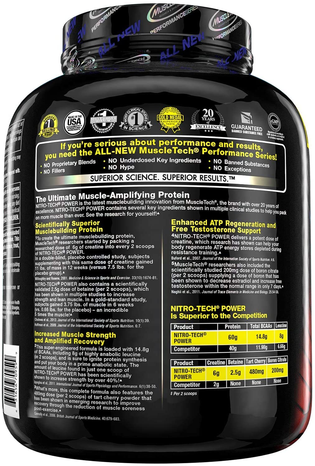 Muscletech Nitrotech Power-41Serv.-1.80 Kg-French Vanilla Swirl