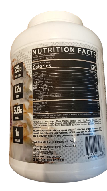 Nutrex Research Isofit-30Serv.-993g-Chocolate Shake