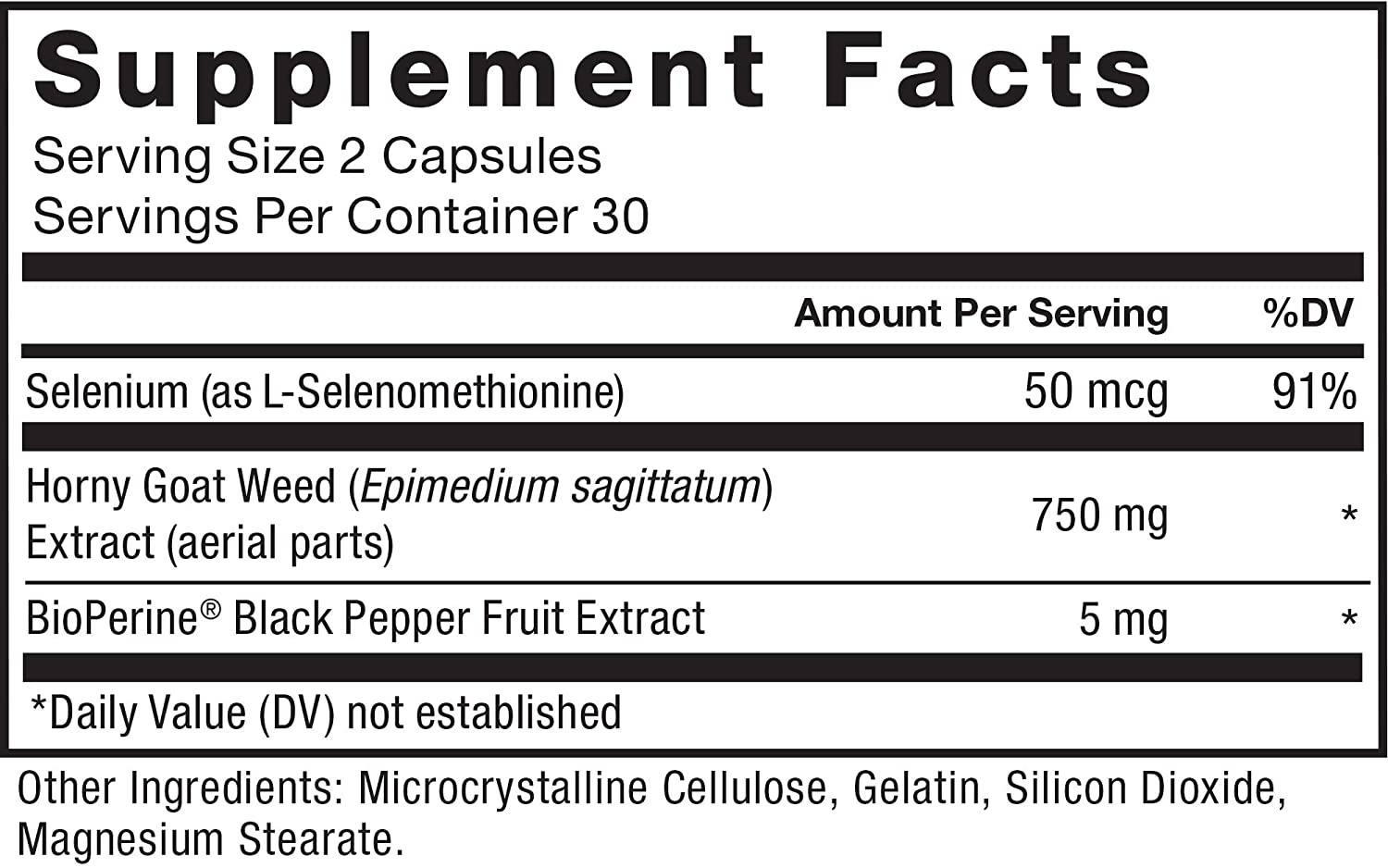 Force Factor Horny Goat Weed-30Serv.-60Caps.