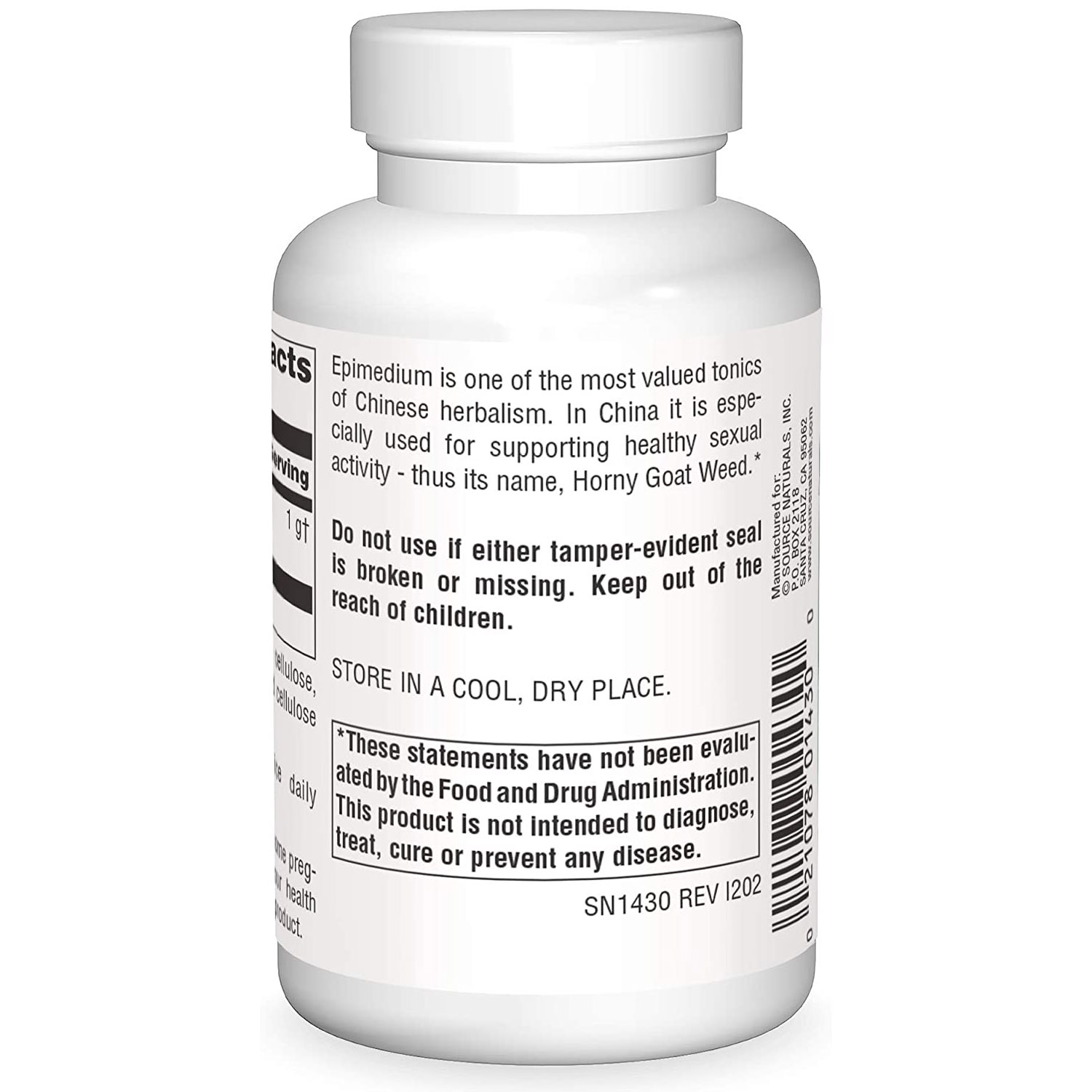 Source Naturals Horny Goat Weed (Epimedium) 1000mg-60Serv.-60Tabs.