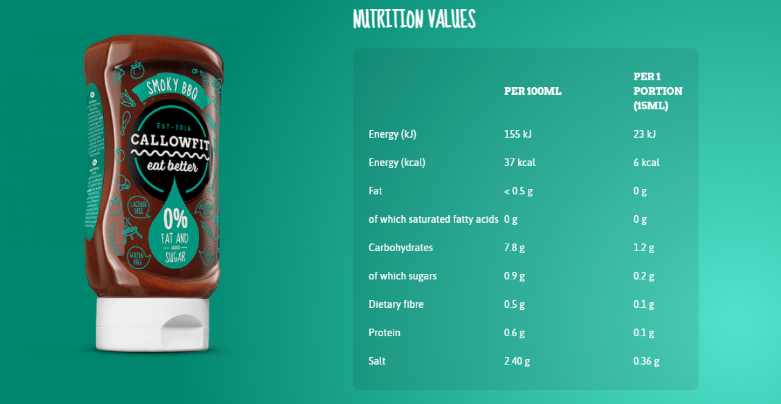 Callowfit Smoky Bbq Sauce Eat Better-300ML