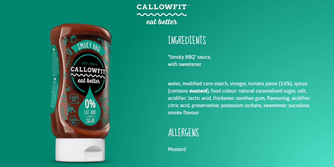 Callowfit Smoky Bbq Sauce Eat Better-300ML | Maxmuscle Elite