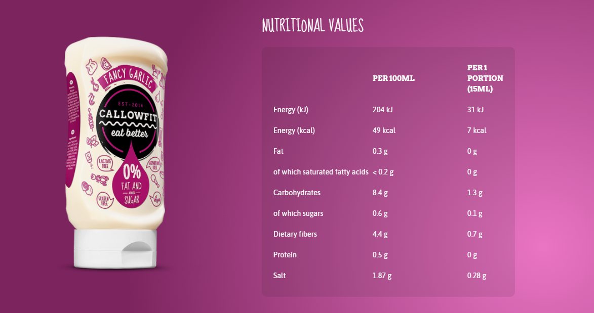 Callowfit Fancy Garlic Sauce Eat Better-300ML