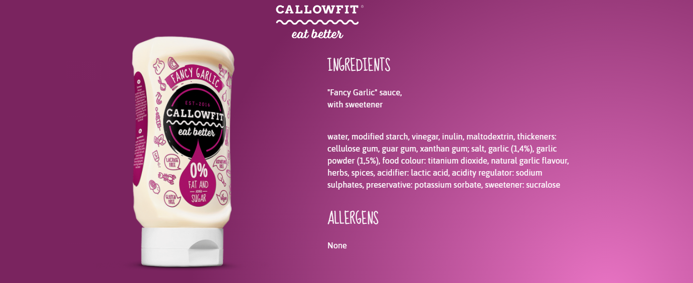 Callowfit Fancy Garlic Sauce Eat Better-300ML