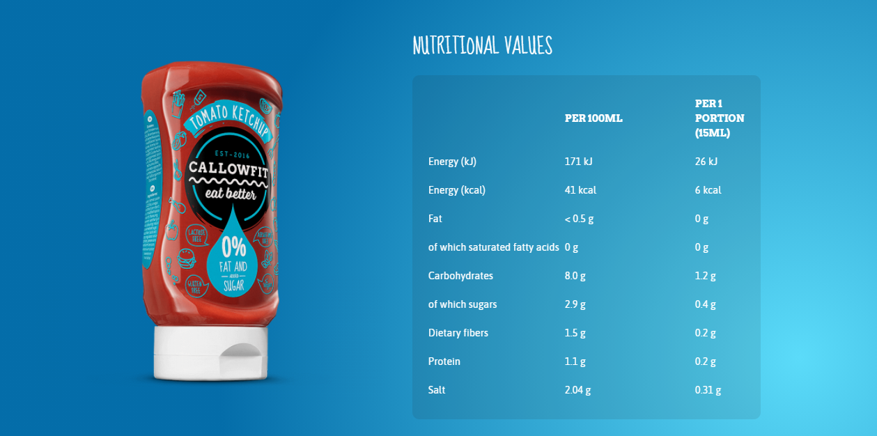 Callowfit Tomato Ketchup Sauce Eat Better-300ML