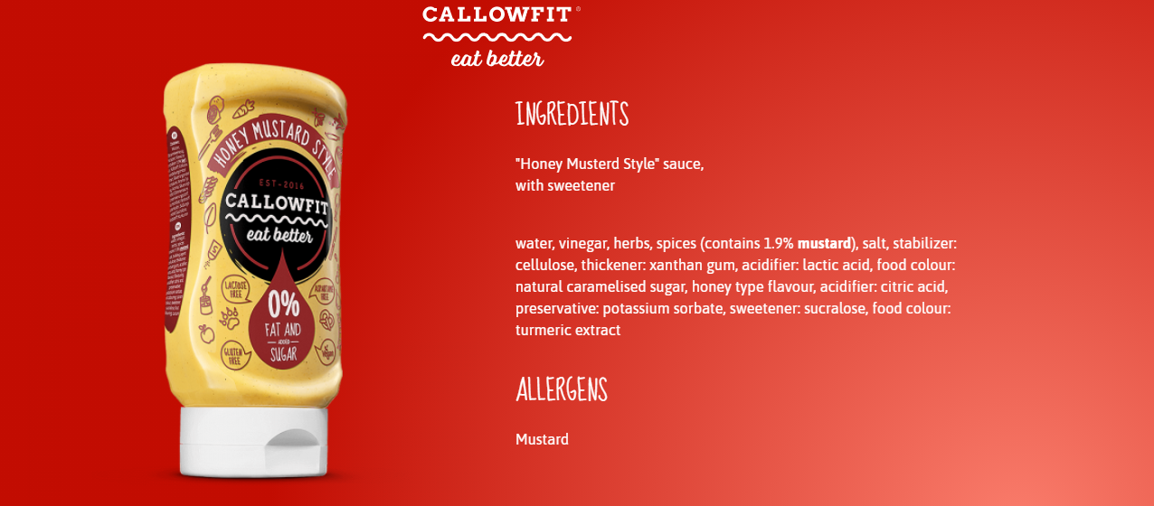 Callowfit Honey Mustard Sauce Eat Better-300ML