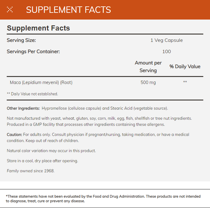 Now Foods Maca500mg-100Serv.-100Caps.