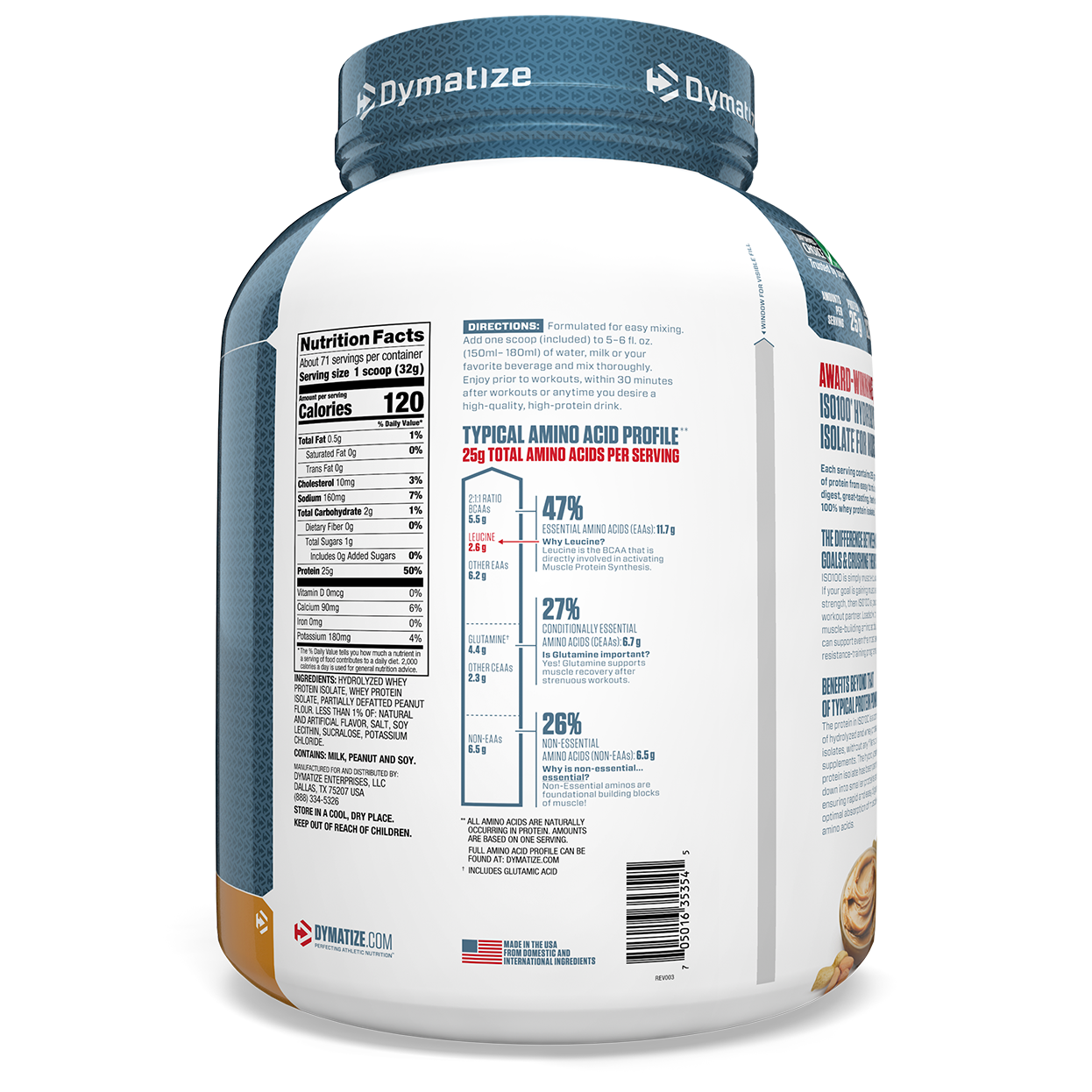 Dymatize ISO100-71serv.-2.3kg-Peanut Butter