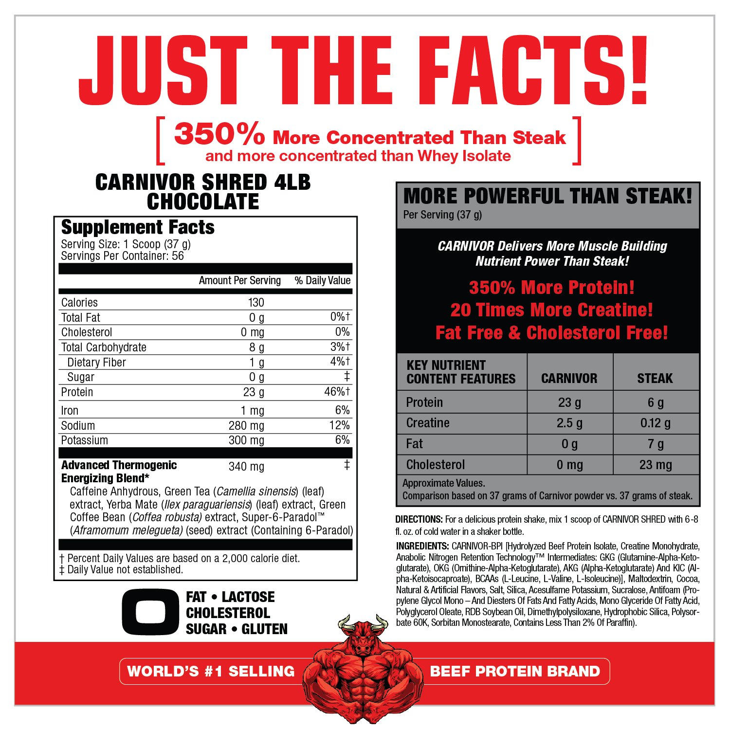Musclemeds Bloengineered Beef Protein isolate Carnivor-56Serv.-2075G-Chocolate