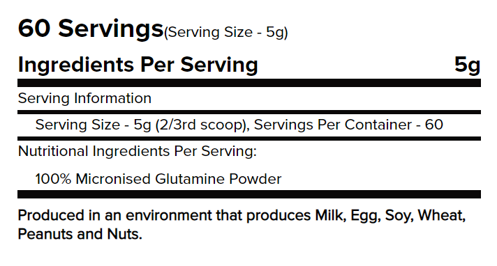 Warrior L-Glutamine-60Serv-300G-Unflavoured