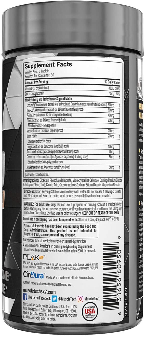 Muscletech Black Onyx Test HD Lean Build-30Serv.-90Tabs.
