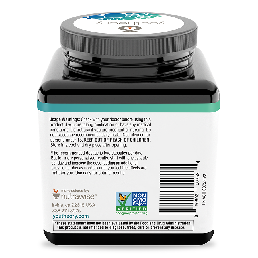Youtheory Ashwagandha 1000Mg-30Serv.-60Caps