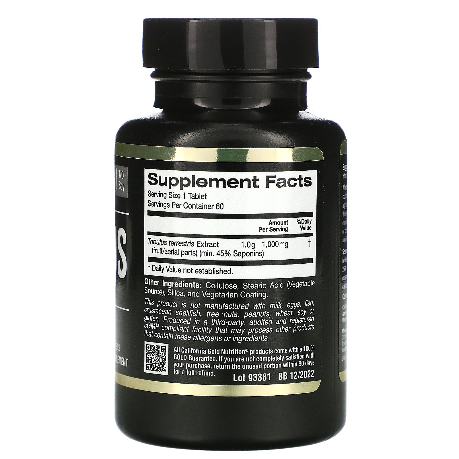 California Gold Nutrition Tribulus 1000mg-60Serv.60Tabs.