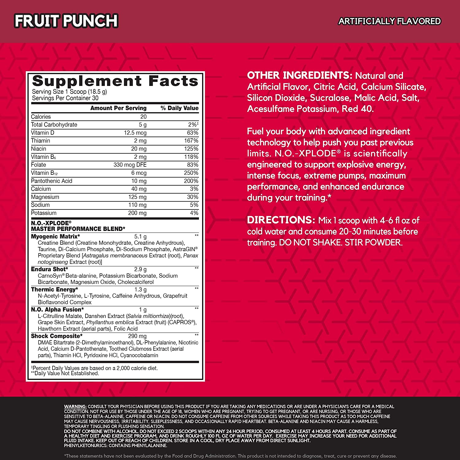 Bsn No Xplode-30Serv.-555G-Fruit Punch
