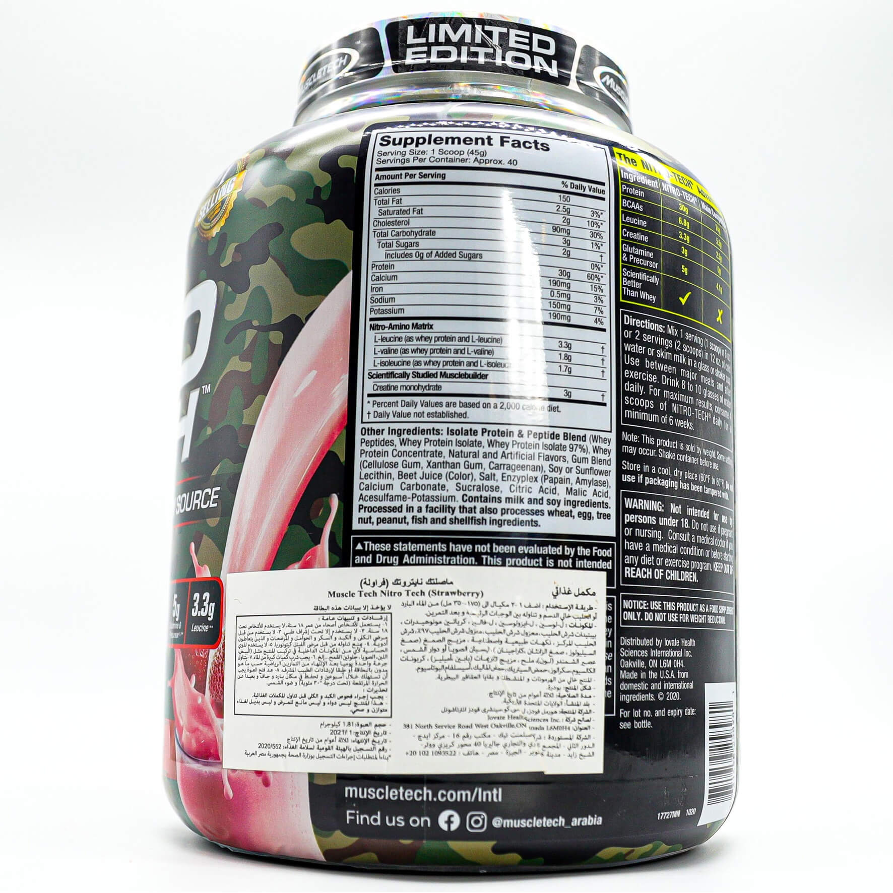 Muscletech NitroTech-40serv.-1.80Kg.-Strawberry