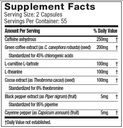 Muscletech Hydroxycut Hardcore Elite-55Serv.-110Caps Facts