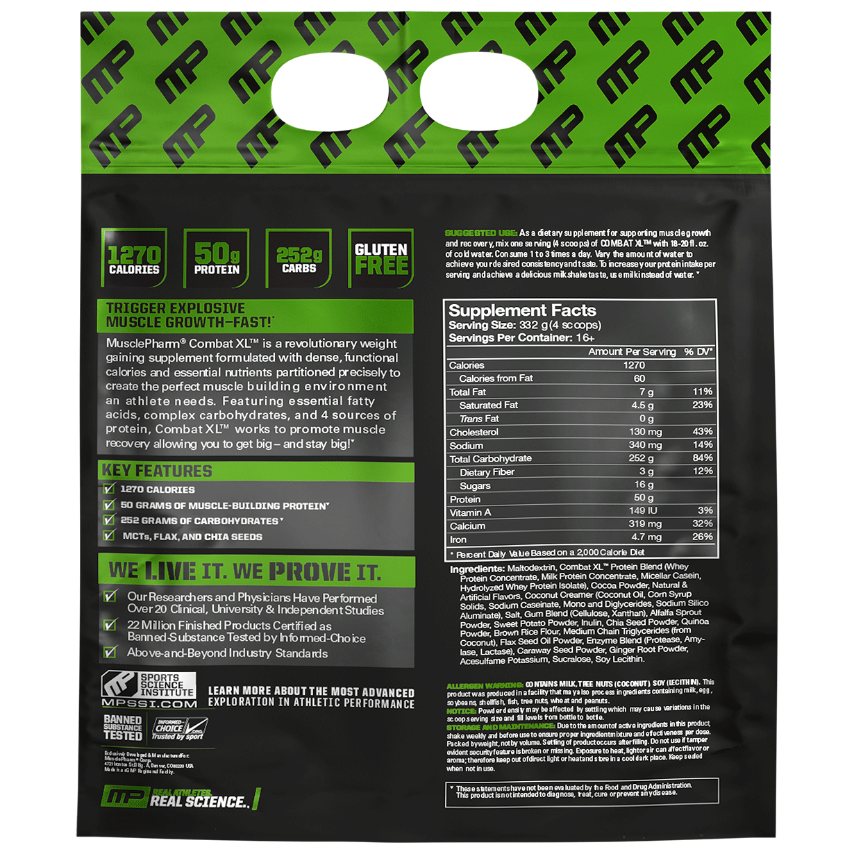 Muscle Pharm Combat XL Mass Gainer-16Serv.-5.44kg.-Vanilla