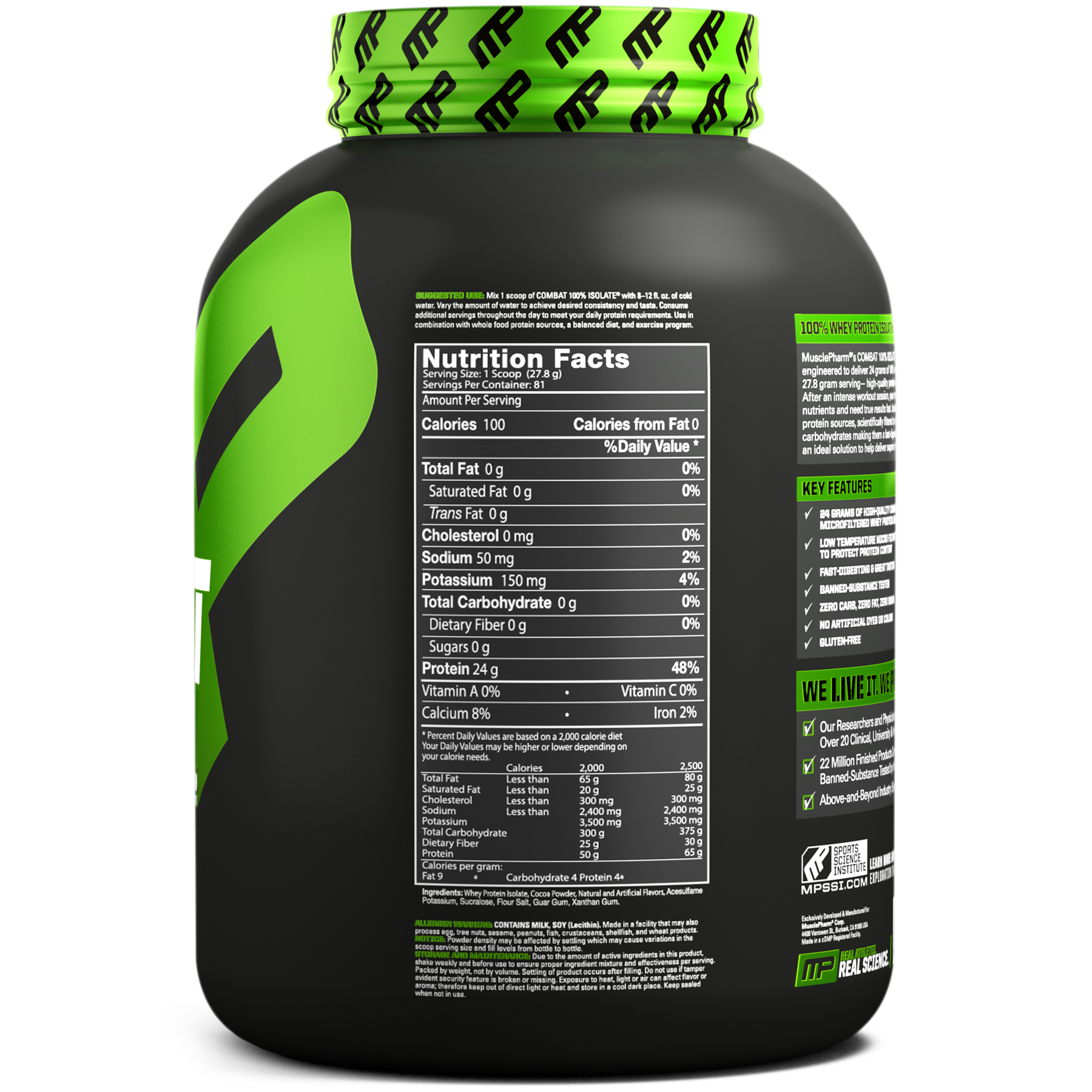 Muscle Pharm 100% Isolate Protein-84Serv.-2268G-Vanilla