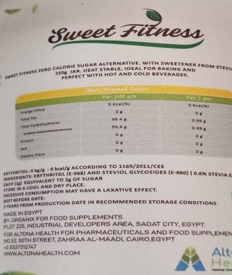 Stevia Crystalline Granules Sweet Fitness-250G