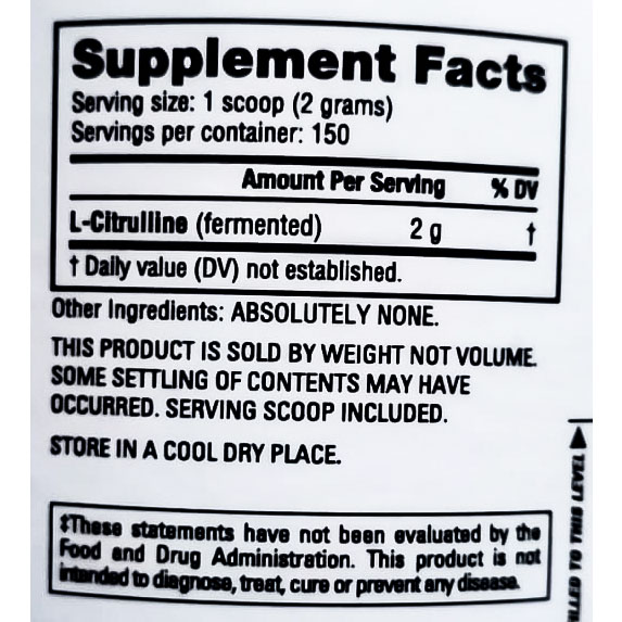 Nutra Bio L-Citrulline Pure Grade Amino Acid-150Serv.-300G