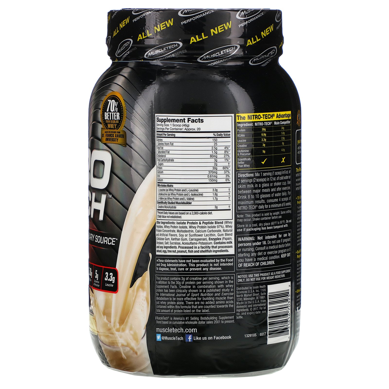 MuscleTech Nitrotech-22Serv.-998G-Vanilla