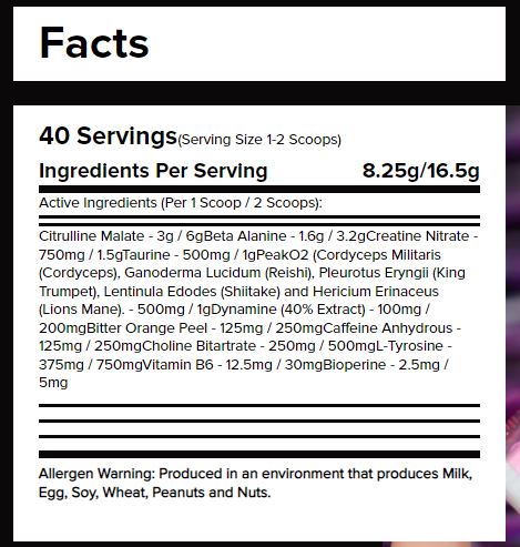 Warrior Rage Savage Pre-Workout-40Serv.-330G.-Sour Cherry