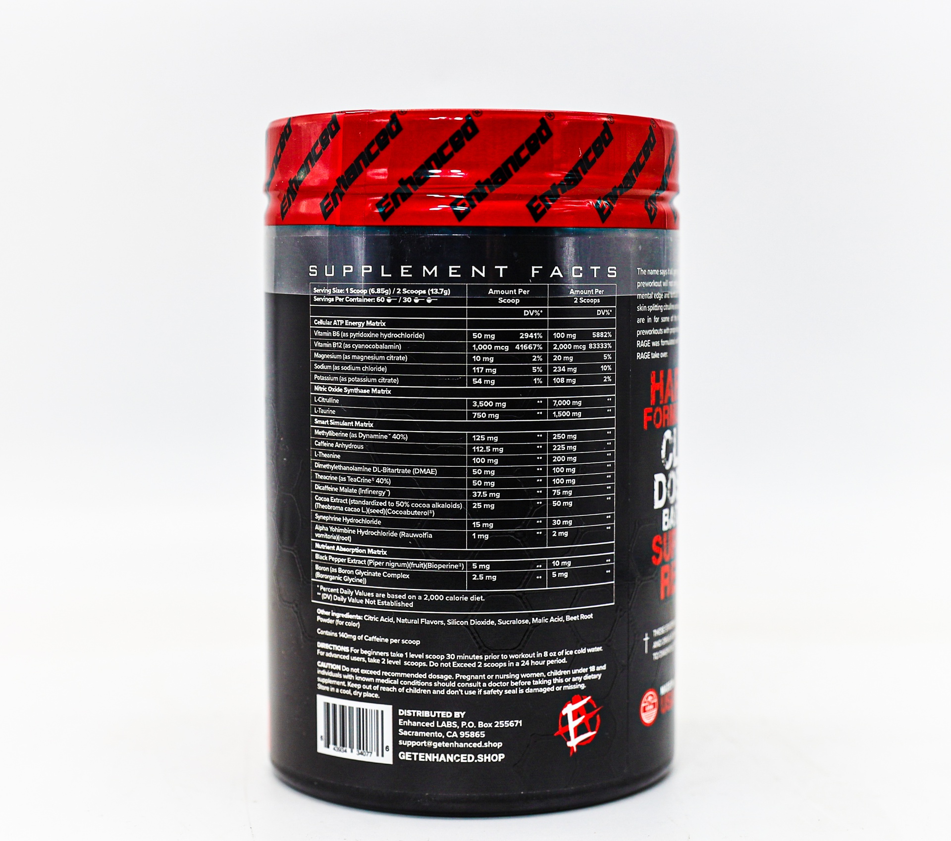 Enhanced RAGE Stim Reloaded Professional Pre-workout-60Serv.-411G.-Sour Gummy Bears