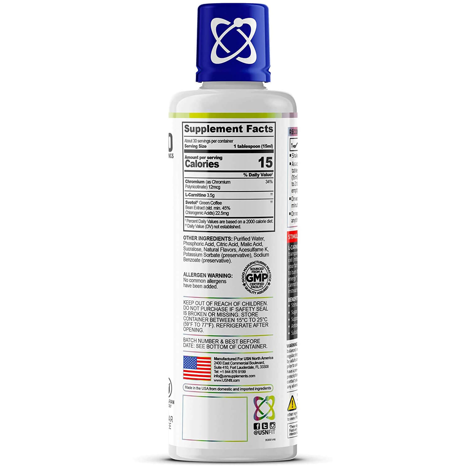 Usn L-Carnicut 3500-30Serv-450Ml-Blue Raspberry
