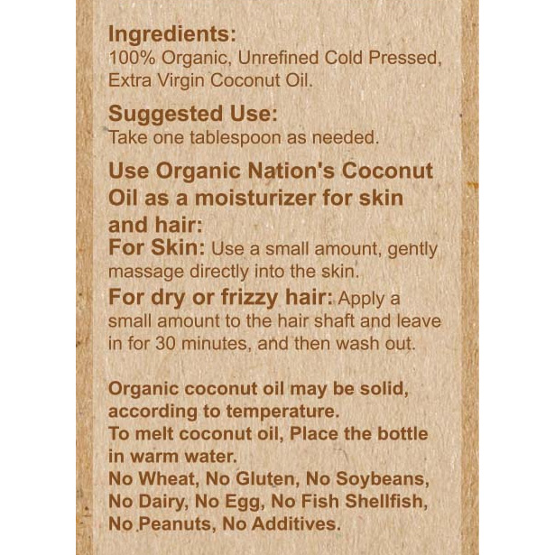 Organic Nation Coconut Oil-250Ml