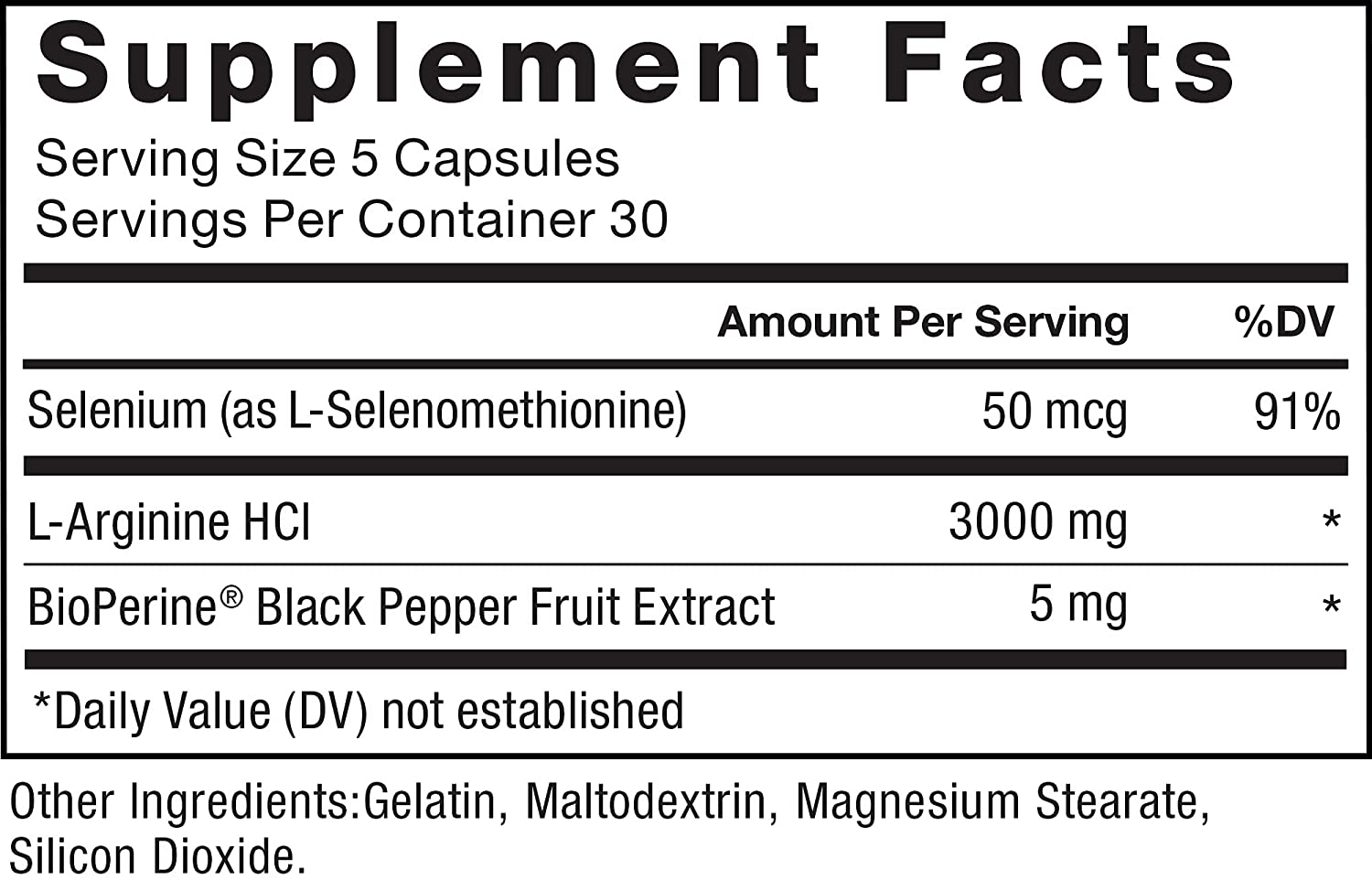 Force Factor L-Arginine 3000Mg.-- 30Serv.-150Cap.