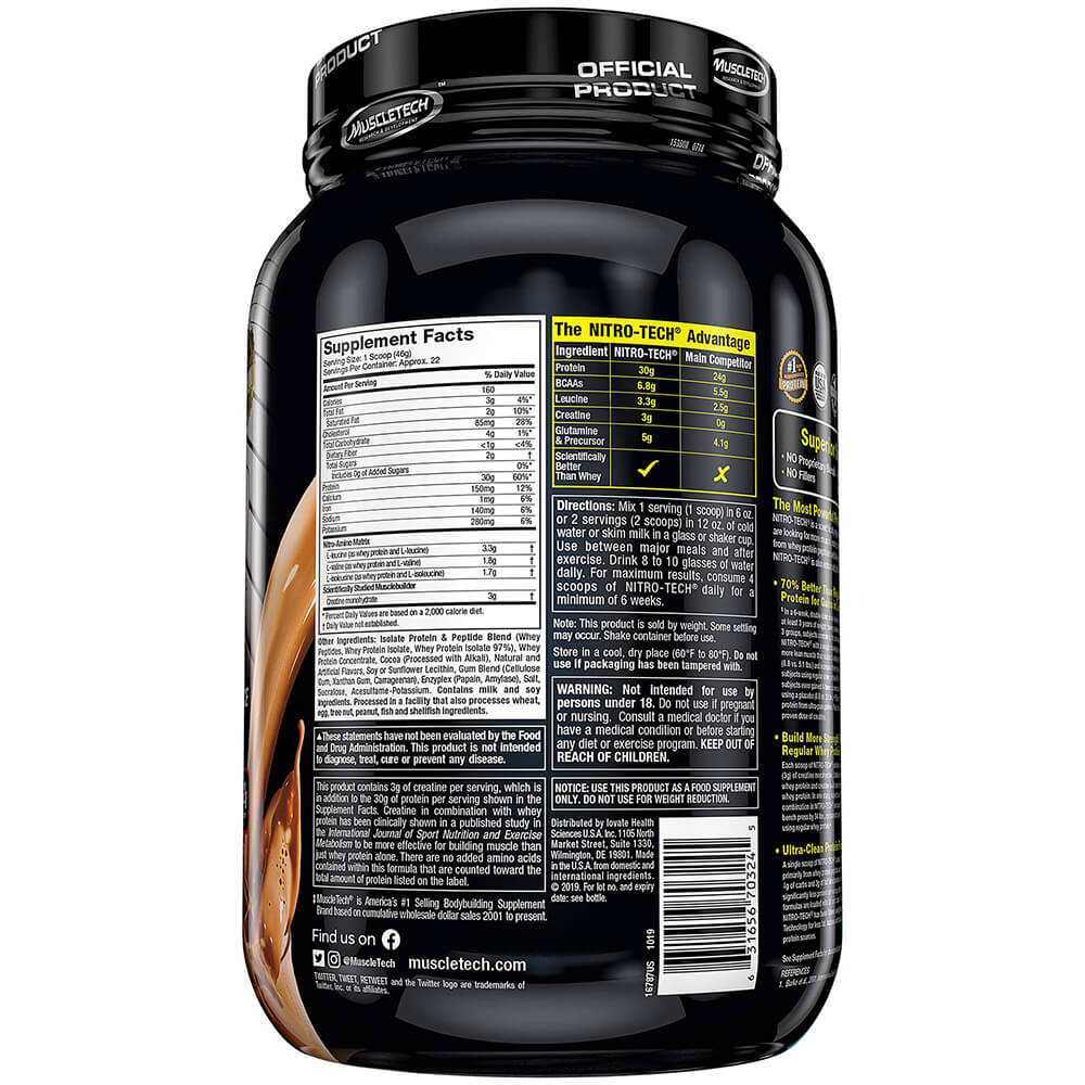 MuscleTech Nitrotech-22Serv.-998G-Milk Chocolate
