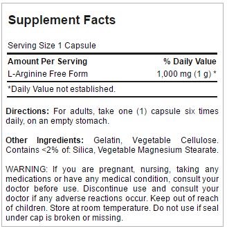 Puritan's Pride L Arginine-1000mg-100Caps.