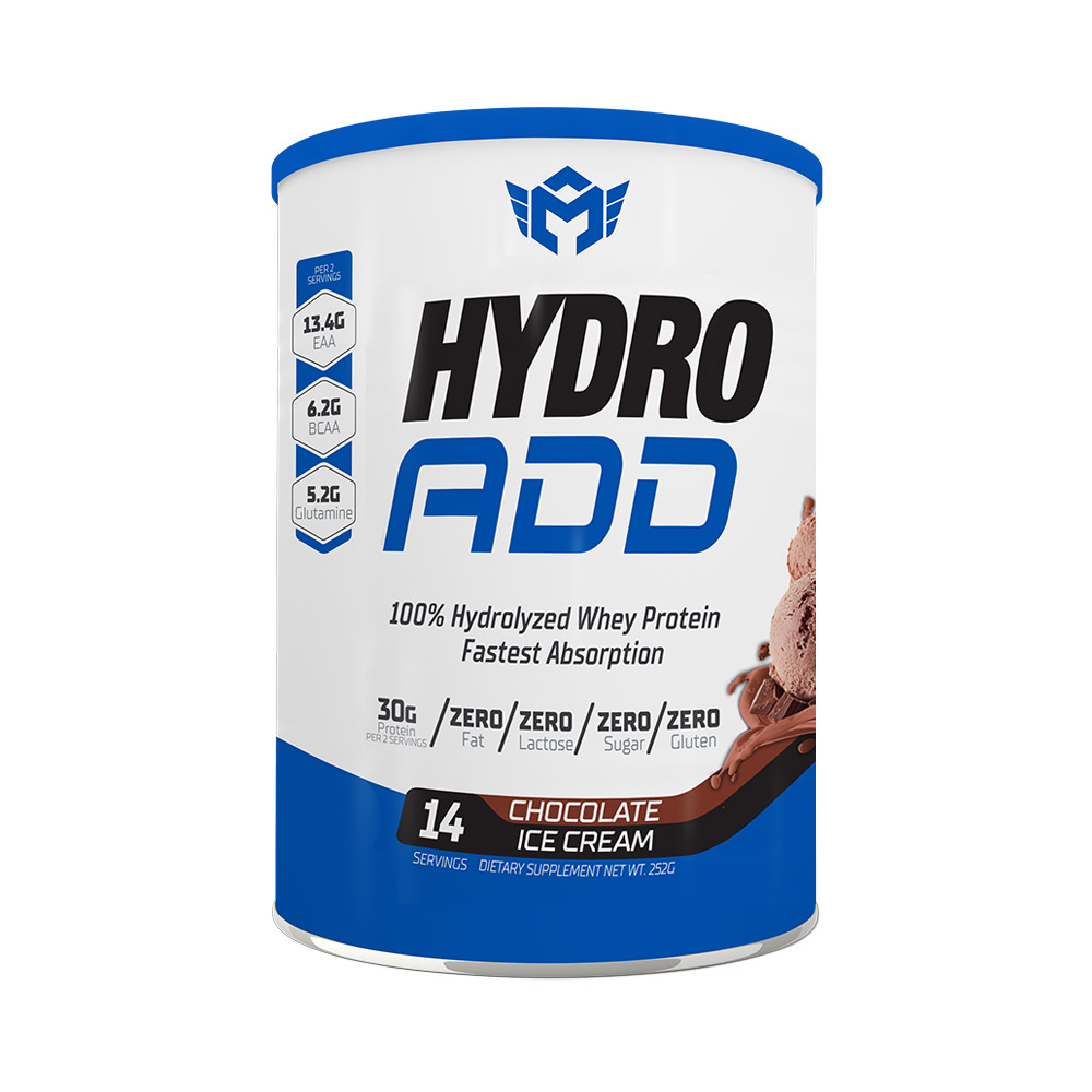 Muscle Add Hydro Add 100% Hydrolyzed Protein Fastest Absorption-14Serv.-252G.-Chocolate Ice Cream