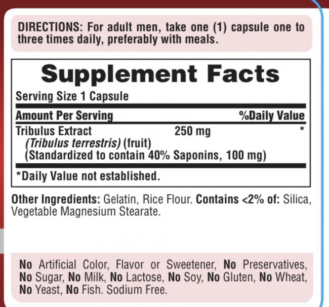 Puritan's Pride Tribulus Terrestris 250 mg