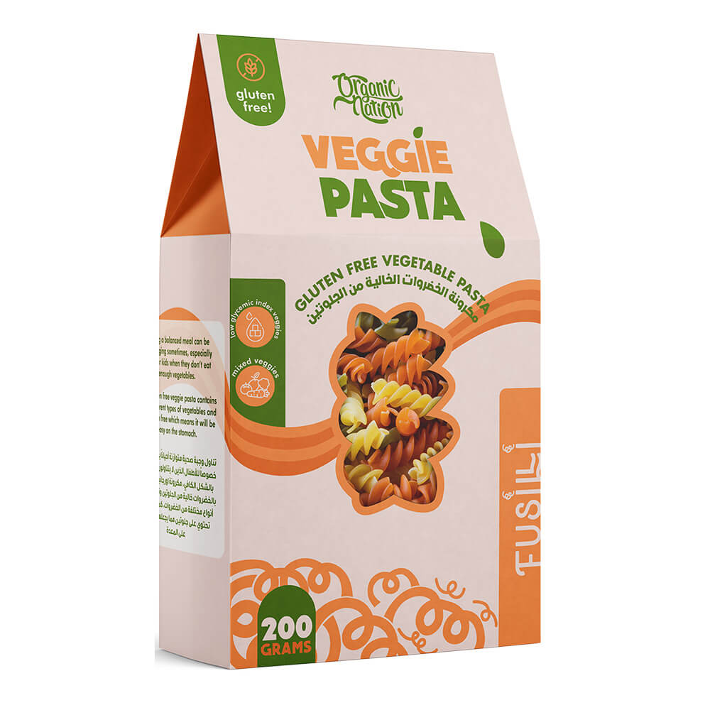 Organic Nation Veggie Pasta Gluten Free Vegetable Pasta Fusilli-200g