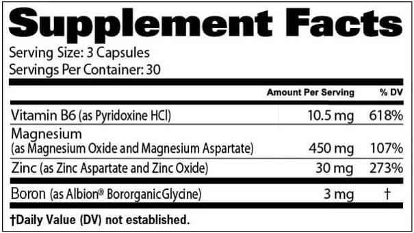 Gat Sport Zmag-t Zlnc,Magnesium,B6+Boron-30Serv.-90Caps.