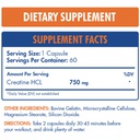 Max Muscle Creatine HCL 750-60Serv.-60Capsules