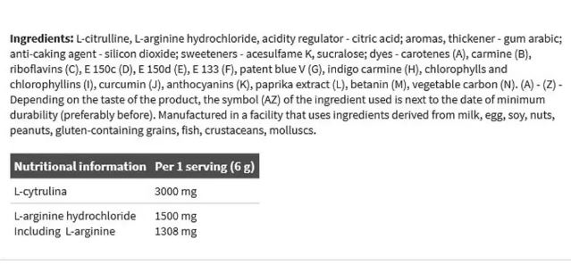 BioGenix Health&amp; Nutrition Citrulline &amp;Arginine 4500Mg-33Serv.-200G.-Apple Flavor