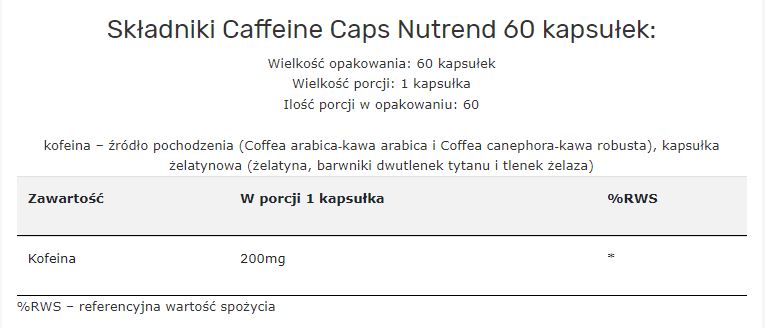 Nutrend Caffeine Caps 200Mg-60Serv.-60Capsules